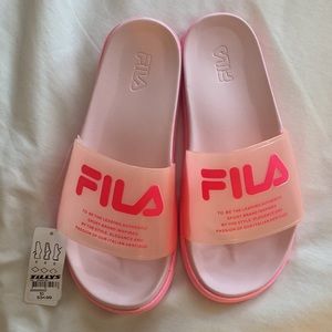 Brand New FILAS pink slides size 10 W